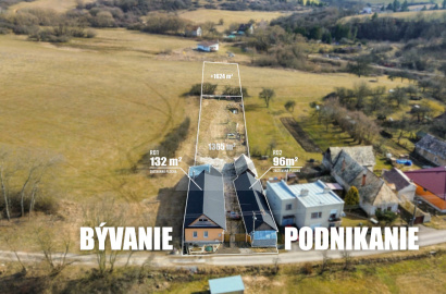2 DOMY NA 3000m2 (vhodné aj na podnikanie) + PÔDORYS