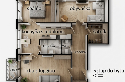 3-izbový byt s loggiou na predaj,  Širšie centrum, Martin