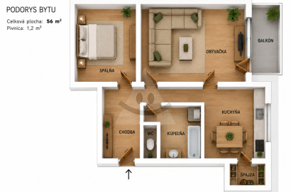 Pripravujeme 2-izbový byt s balkónom /56 m2/, Žilina - Hliny VII