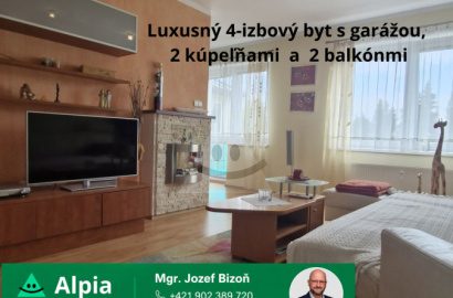 Veľkometrážny 4-izbový byt s garážou v prestížnej lokalite Poprad – Juh